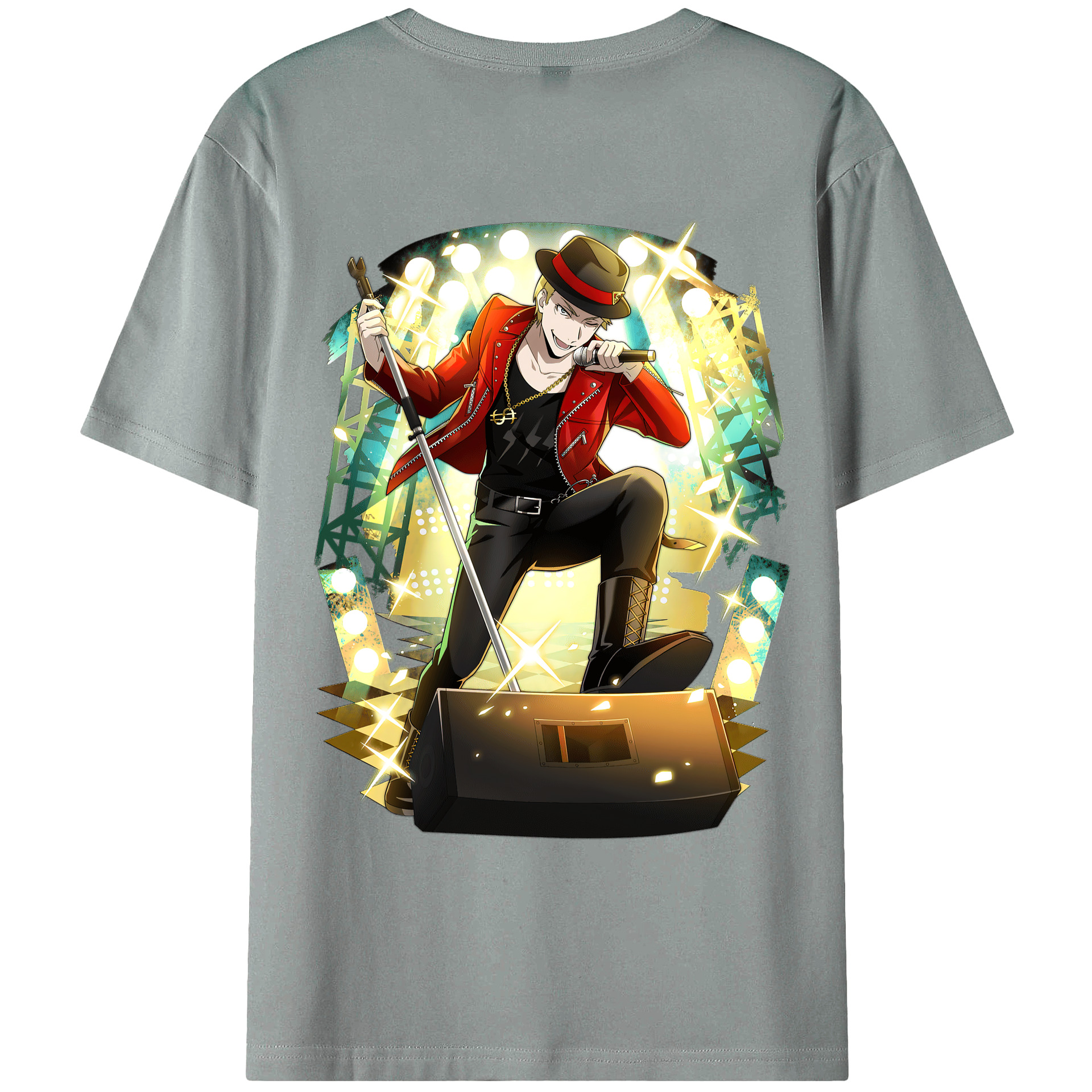 （画像用） 文豪ストレイドッグス Bungo Stray Dogs 綿100％ メンズ半袖Tシャツ（バックプリント） 通気性